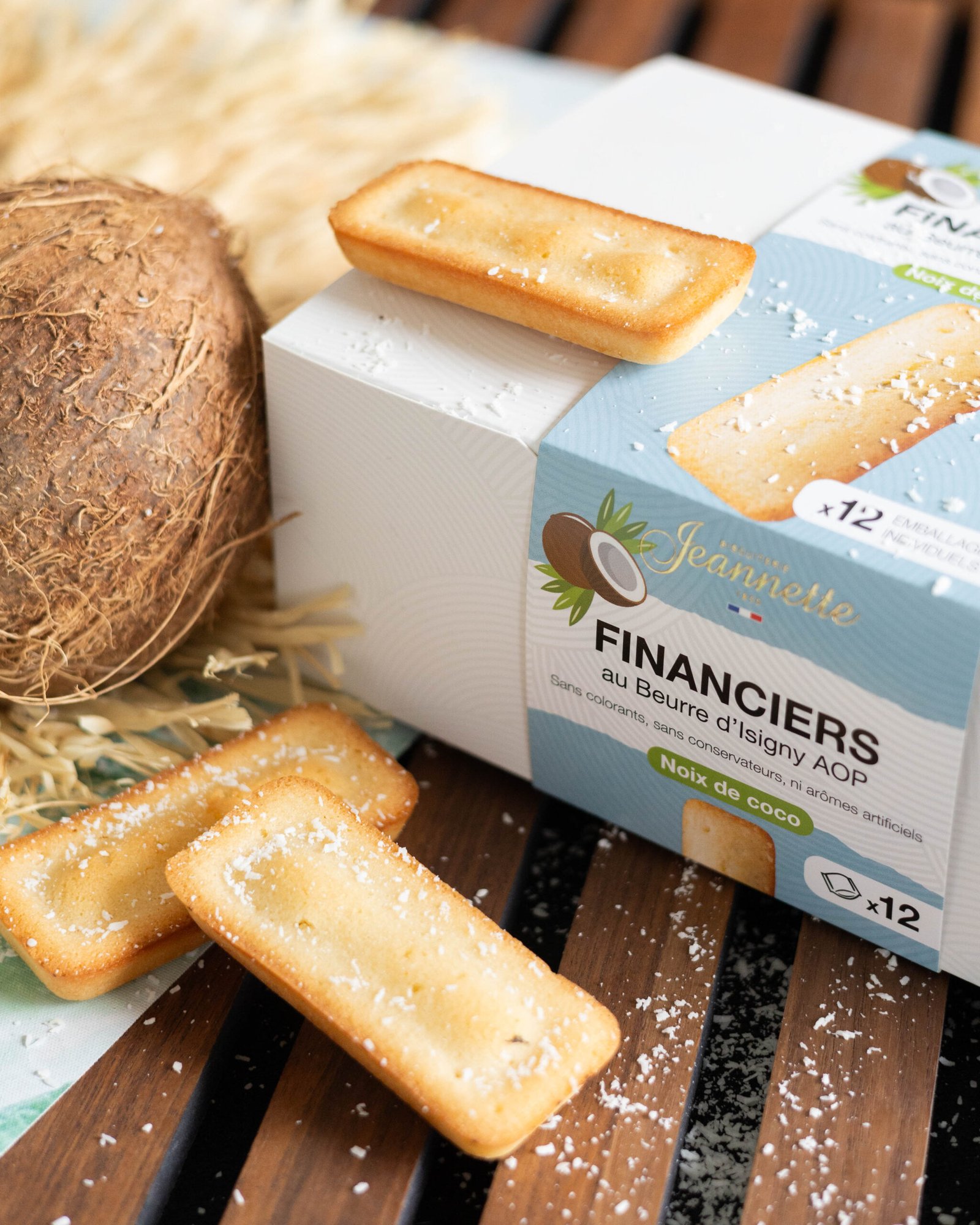 Biscuiterie Jeannette - Boîte de 12 financiers Noix de coco